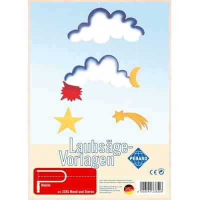 PEBARO 338S - Laubsägevorlage Mond und Sterne, 1 Platte, Größe DIN A4