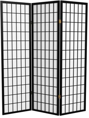 Red Lantern 5 ft. Tall Window Pane Shoji Screen