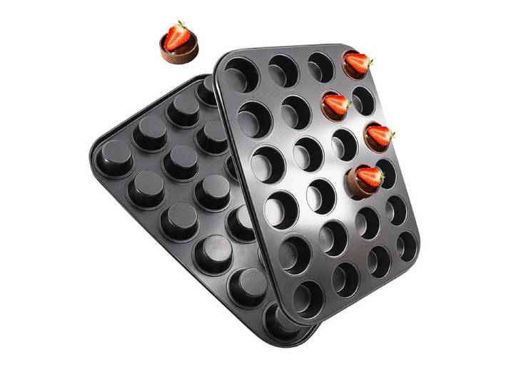 LuxusKollektion Muffinform Muffinblech 2er Set Schwarz 24 Tassen, (1-tlg)