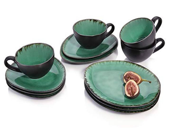 Sänger Kaffeeservice Palm Beach aus Steingut 12-teilig, Kaffee