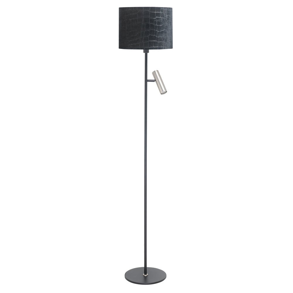 Landelijke vloerlamp Trend Highlight zwart met nikkel details V4730.30 + O4428.41
