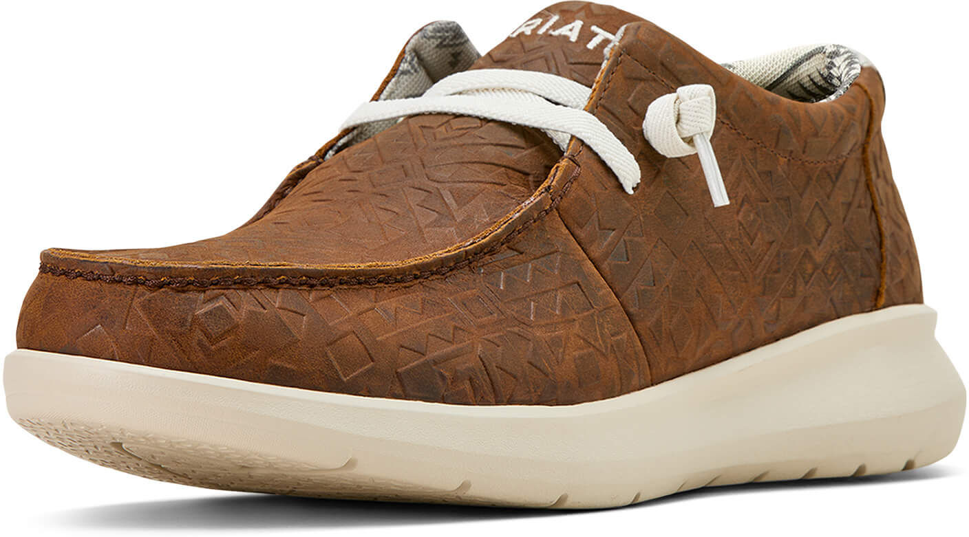 Men's Hilo Shoe Casual Shoes in Mahogany Blanket Emboss Leather, Size: 10 D / Medium by Ariat