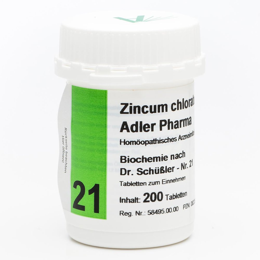Adler Pharma Produktion und Vertrieb GmbH Biochemie Adler 21 Zincum chlor.D12 Adl.p. Tabletten 00833504