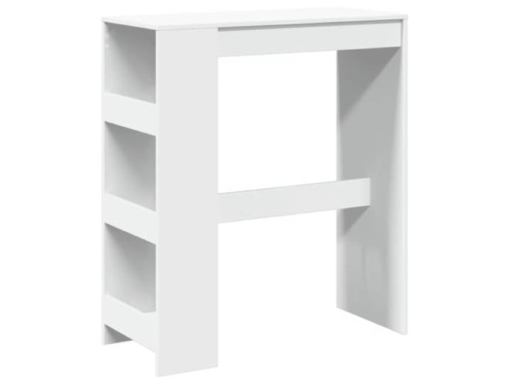 KGHERMDF Bartisch mit Regal Weiß 90x40x103,5 cm Holzwerkstoff 3 Ablagen, Stauraum für Flaschen und Bücher, Küche Wohnzimmer Essbereich, Pflegeleicht