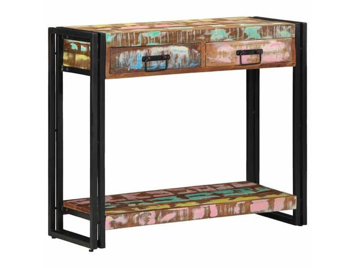 (Vente chaude)Table console - SHELD - Armoire d'entrée - Pour salon - Multicolore 90x33x75cm Bois Recyclé Solide M1881605