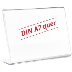 Böttcher-AG Tischaufsteller A7 quer, aus Kunststoff, L-Form, einseitig