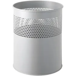 Helit Metall-Papierkorb, Abfalleimer, Grau