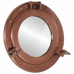 vidaXL Bullaugen-Spiegel Wandmontage Ø30 cm Aluminium und Glas