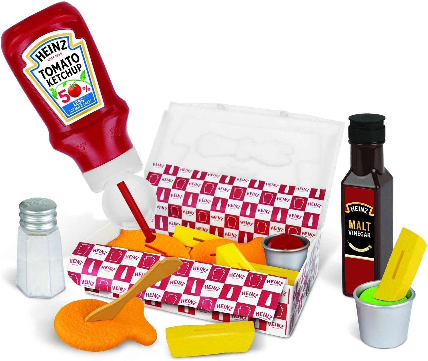 Casdon Heinz Fish ; Chips Takeaway Set for Kids - Play Food and Accessories - Imaginative Play Toy
