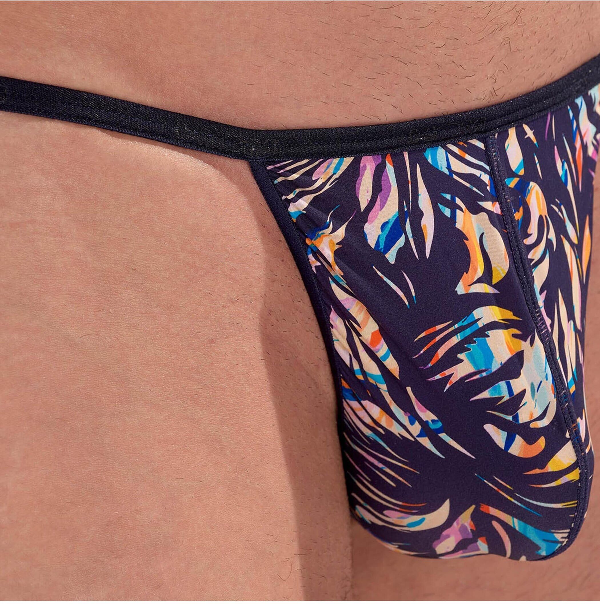 String HOM "String G-String Viscaya 1er Pack", Herren, Gr. S, bunt (blau, gelb, pink), Obermaterial: 78% Polyamid PA. 22% Elasthan EL., Unterhosen String