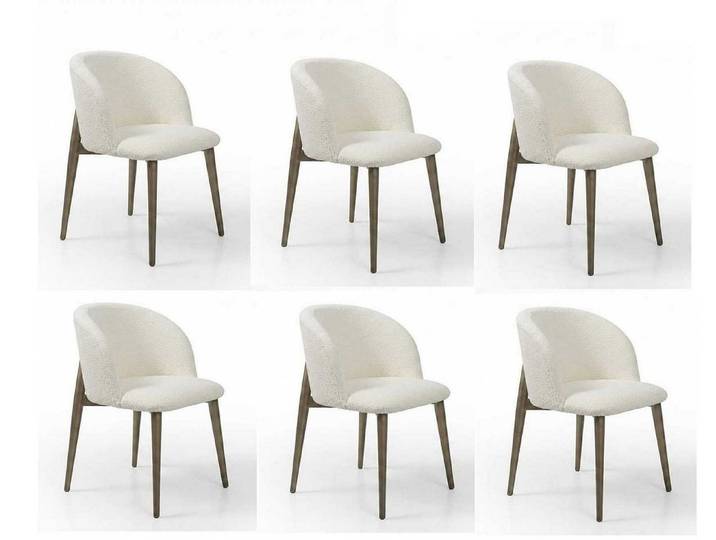 JVmoebel Sitzgruppe Stuhl Set Weiss Modern Luxus Stuhl Polsterstuhl Esszimmerstuhl, (6-tlg., 6-tlg)