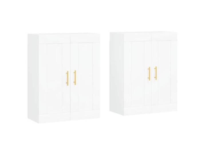 Helloshop26 2 Stück Wandschränke, weiß, 69,5 x 34 x 90 cm, mit großem Stauraum, modernes Design, Holz, Weiß, 02_0055465