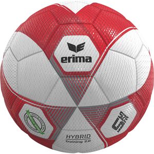 Erima Fußball Hybrid Training 2.0 FIFA Basic, 7192609, Größe 5, 430 Gramm, rot/silber, Trainingsball