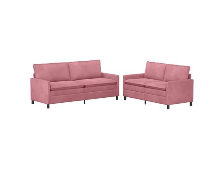 Todiikf Sofa Set 2-Teilig Samt Couch Garnitur Rosa mit Metallrahmen Moderne Couchgarnitur für Wohnzimmer und Gästebereich mit weichem Samtbezug, doppelseitigen Kissen und 5 Sitzplätzen.