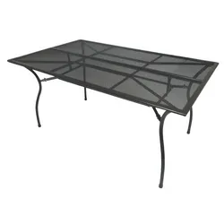 Gartentisch Streckmetall Leon - 150 x 90 x 73 cm - Farbe: Anthrazit - Gartentisch aus Stahl und pulverbeschichtetem Streckmetall