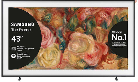 Samsung TV QLED 4K 43'' QE43LS03DAUXZT Smart TV Wi-Fi Black 2024, Matte Display, Processore Quantum 4K, Modern Frame Design, OTS Lite