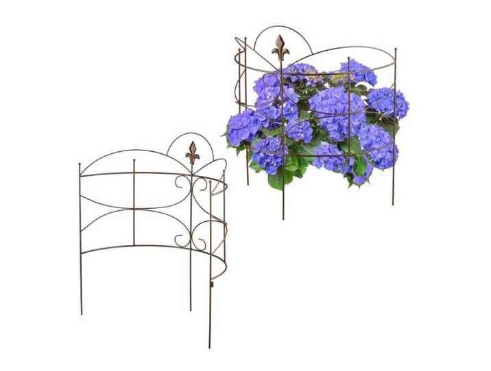 Relaxdays Tuteur demi-cercle lot de 2 Fleur-de-Lis