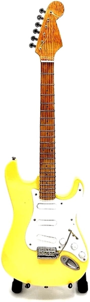 Mini gitaar Jimi Hendrix wit 25 cm - Miniatuur gitaar decoratie