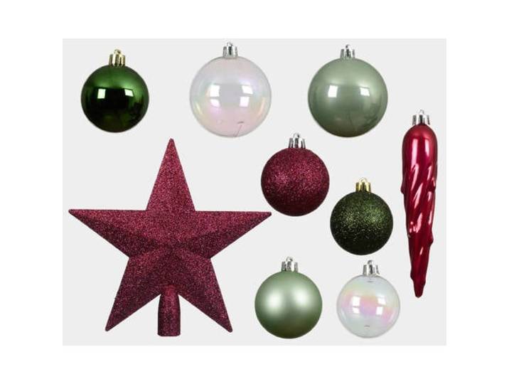 Decoris Kerstballen polystyreen licht goud shiny matt glitter mix - 26 stuks (ø8 cm)