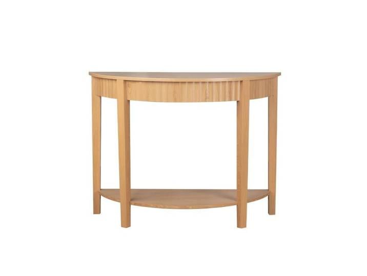 CALICOSY - Console arrondie avec effet vague à 2 niveaux H76 cm - BOLOGNE - Noyer