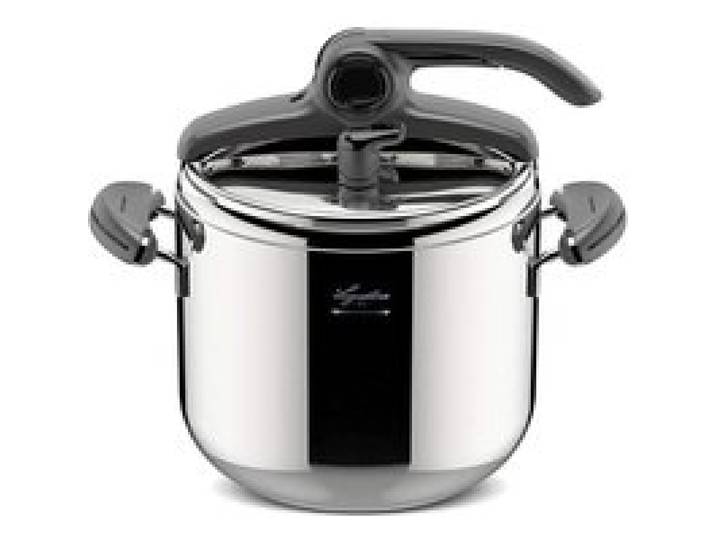 Pentola a Pressione Lagostina Mia 7L - Acier Inoxydable 18/10 - Valve de Sécurité Double Dispositif - Gris
