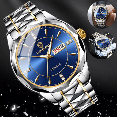 DynamicDeals Waterproof Men's Luxury Quartz Watch Stainless Steel, Luminous Classic Business Timepiece Waterproof Men's Luxury Quartz Watch Stainless Steel, Luminous Classic Business Timepiece