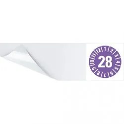 Dreifke® Kabelprüfplakette 28, violett, Folie, selbstklebend, 95x25mm, 6 Stk.