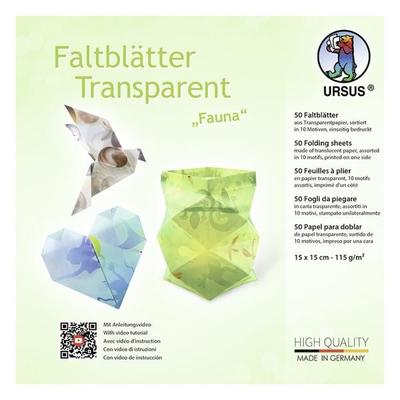 URSUS Faltblätter Transparent Fauna, 15 x 15 cm, 50 Blatt