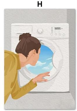 Inspired Living Modern Nordic Laundry Room Canvas Wall Art Print 13x18cm No Frame h