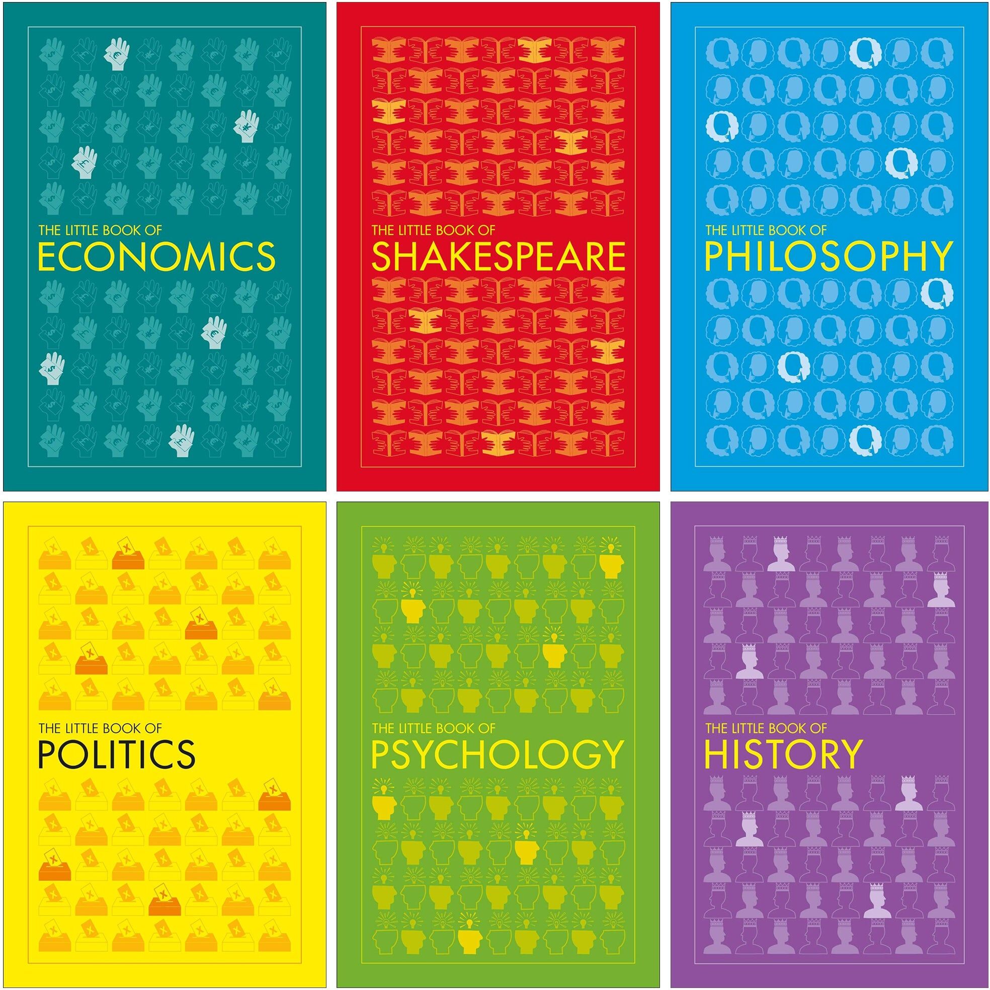 DK The Little Book Of Series 6 Books Collection Set (Economics, Politics, Shakespeare, Philosophy, Psychology, History)