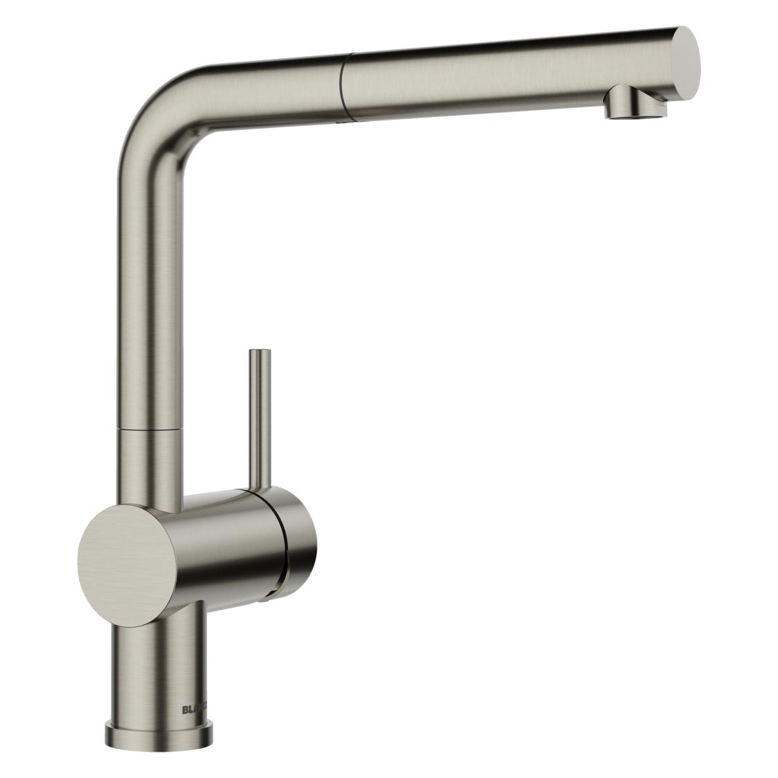 Blanco LINUS-S satin platinum | Hochdruck | Mit herausziehbarem Schlauch | Rückflussverhinderer | Ke (527699)