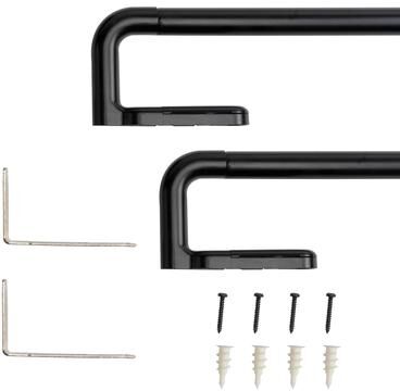 Lumi Home Furnishings "Lumi 3/4"" Dia. Telescoping Wraparound Curtain Rod Set Black"