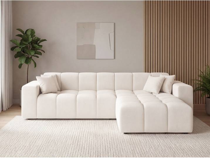 Ecksofa L-Form Rechts Moderne Ecksofa Loopo Creme