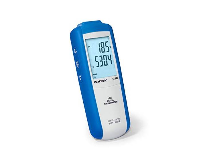 PeakTech 5135, digitale thermometer met sensor, -200...+1372°C, 1 kanaal, handthermometer, laboratoriumthermometer met thermokoppel