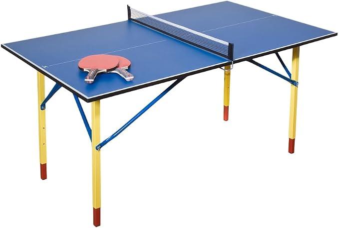 Hobby Mini - kleine Tischtennisplatte mit Tischtennisnetz - Höhenverstellbar - Klappbar - 137 x 67 cm