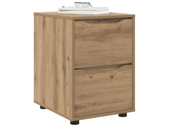 KTHLBRH Schrank 40 x 48 x 57 cm Mehrschichtholz Eiche Handwerk 2 Schubladen, Kugellager, höhenverstellbar, stabile Füße, einfache Reinigung