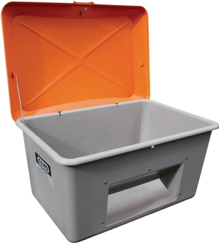 CEMO Streugutbehälter Plus3 400 Liter mit Entnahme grau/orange (10570)