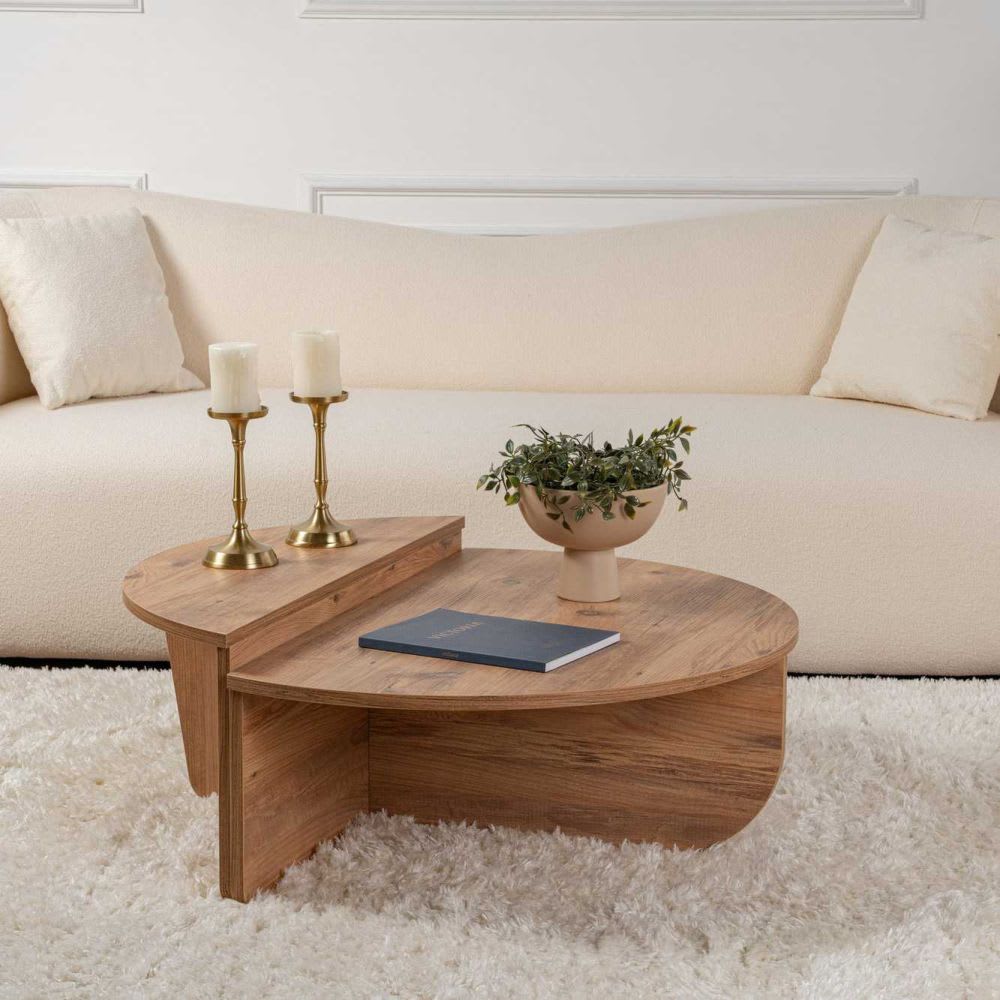 Hanah Home Table basse en aggloméré pin Marron 90x30x60cm