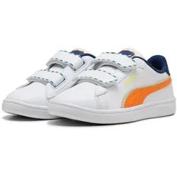 PUMA Smash 3.0 Playdate Sneaker mit Klettverschluss Mädchen 01 - PUMA white/orange glo 30