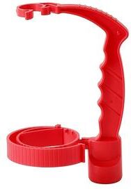 Discount Dollar Deals Adjustable Drink Pouring Cup Handle, Built In Bottle Opener, Beverage Inverting Holder With Lemon Cover Rack watermelon Red