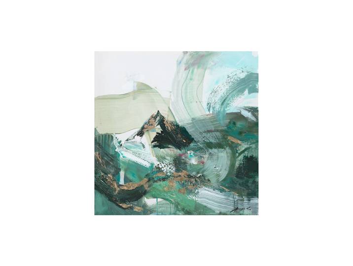 Handgemaltes Bild „Vibrant in green“ 80 x 80 cm Grün Crea Collection