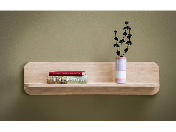 Wandregal HOME AFFAIRE Torsby, modernes Wandboard Wandhalter mit Ablagefläche, 90 cm breit , braun (eiche natur), B:90cm H:22cm T:19cm, Holzwerkstoff, Regale, Wandregal, vielseitig einsetzbares Hängeregal, abgerundete Ecken