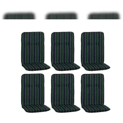 beo 6er Set - Paspelauflage Hochlehner  blau dunkelgrün gestreift