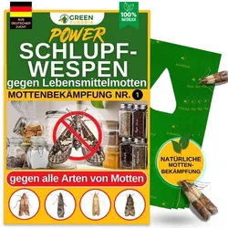 Green Guardia Schlupfwespen gegen Lebensmittelmotten: 3x Lieferungen zur Vollbehandlung / 12