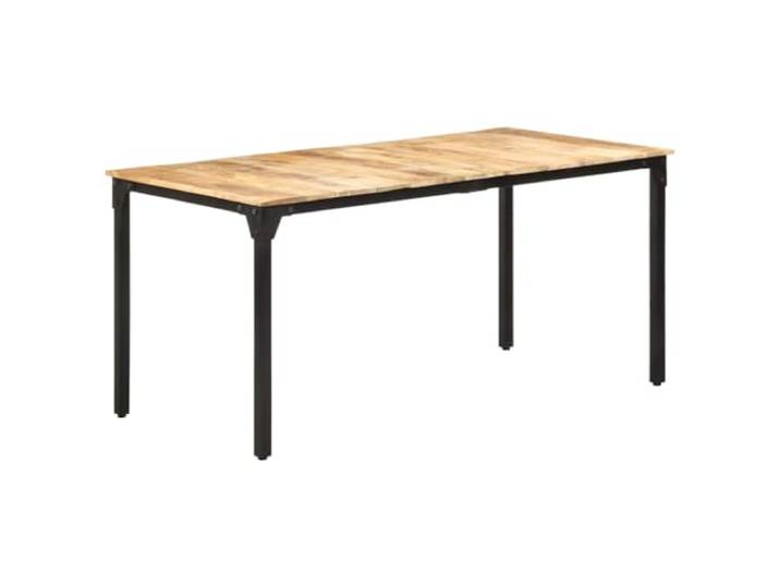 Fisinber Esstisch 160x80x76 cm Raues Mangoholz Küchentisch Stabiler Speisetisch mit Metallbeinen für Küche und Esszimmer. Natürliche Holzmaserung macht jeden Tisch zum Unikat.