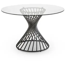 BOOOM Esstisch Lazio Ø 120 cm Glas Schwarz
