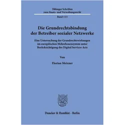 Die Grundrechtsbindung der Betreiber sozialer Netzwerke, Fachbücher von Florian Meixner