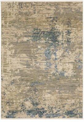 Style Haven Shiloh Abstract Beige/Blue Multi Wool Blend Area Rug