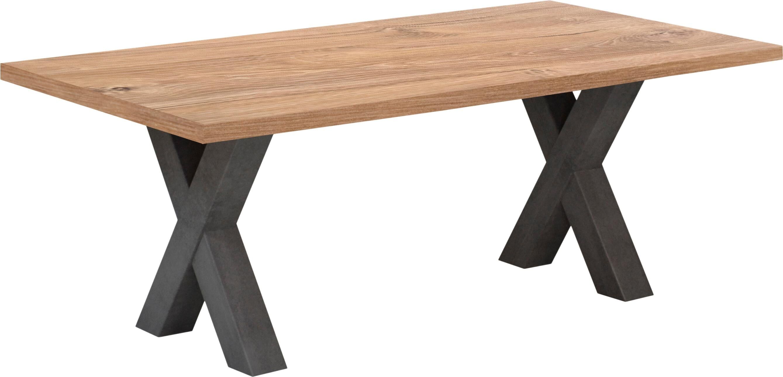 Couchtisch MÄUSBACHER "Mister X-CT 120", grau (graphit, stirling oak, graphit, stirling oak), B:120cm H:47cm T:70cm, Tische, Couchtisch, Mäusbacher Couchtisch mit X Gestell. Breite 120 cm graphit, stirling oak, graphit, stirling oak B/H/T: 120cm x 47cm x 