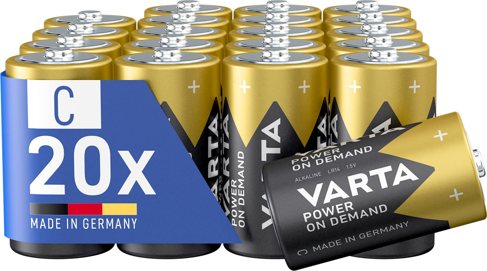 Varta C-batterijen Power on Demand alkalisch, 20 stuks